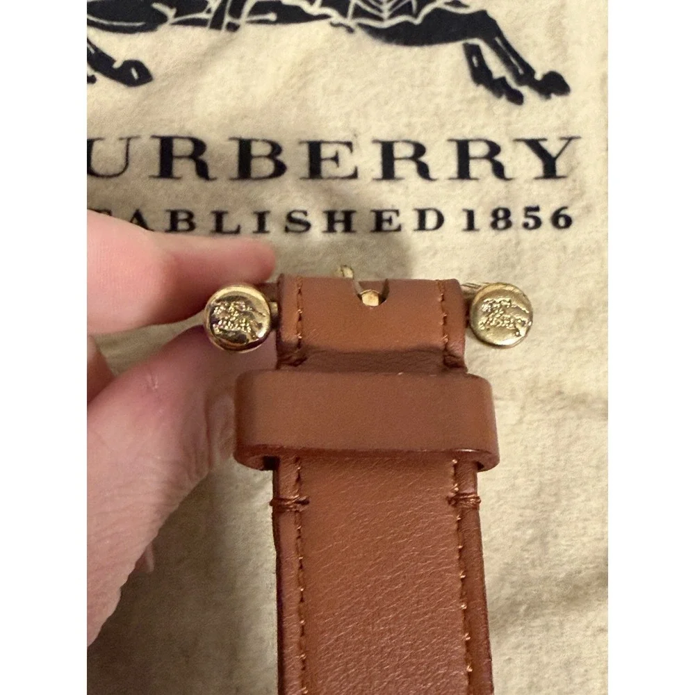 Burberry, Brown Braided Belt‎ W/Gold hardware, 40/100